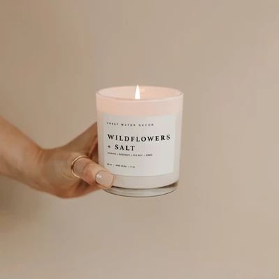 Sweet Water Decor Widlflowers And Salt 11oz White Jar Soy Candle 4 Sweet Water Decor Widlflowers And Salt 11oz White Jar Soy Candle - Image 2