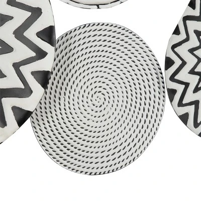 Metal Plate Wall Decor With Black Patterns Black - Olivia & May 7 Metal Plate Wall Decor With Black Patterns Black - Olivia & May - Image 5