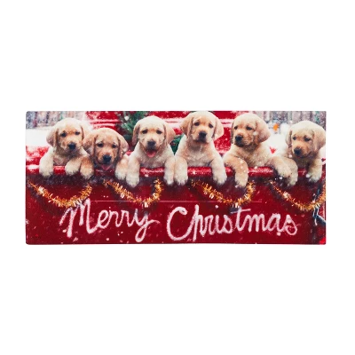 Evergreen Red Truck With Puppies Set Of 2 Garden Flag And Sassafras Doormat Bundle Set 3 Evergreen Red Truck With Puppies Set Of 2 Garden Flag And Sassafras Doormat Bundle Set