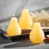 Pale Yellow Pear Candles - Set Of 3