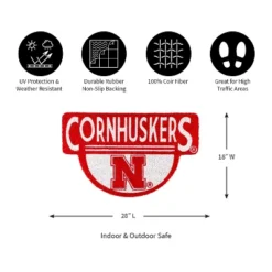 Evergreen University Of Nebraska Indoor Outdoor Natural Shaped Coir Doormat 1'6"x2'4" Multicolored -Home Decor Store GUEST b05da13e f1e9 46f0 ac49 f1655294ce22