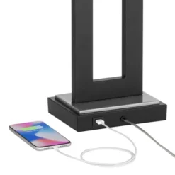 360 Lighting Neil Modern Rustic Table Lamp 26" High Black Metal With USB Charging Port White Rectangular Shade For Bedroom Living Room Bedside Desk 12 360 Lighting Neil Modern Rustic Table Lamp 26" High Black Metal With USB Charging Port White Rectangular Shade For Bedroom Living Room Bedside Desk -Home Decor Store GUEST b0a9cf55 987a 4710 b715 8265d4b75ac5