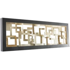 Metal Geometric Square Ribbon Wall Decor With Black Frame Gold - Olivia & May -Home Decor Store GUEST b1e75f49 49f3 48ec ac04 9cb3dbf87817