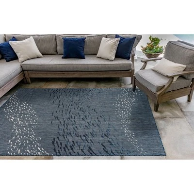 Liora Manne Carmel Indoor/Outdoor Rug Navy 5 Liora Manne Carmel Indoor/Outdoor Rug Navy - Image 3