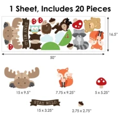 Big Dot Of Happiness Woodland Creatures - Peel And Stick Nursery And Kids Room Vinyl Wall Art Stickers - Wall Decals - Set Of 20 -Home Decor Store GUEST b255d983 860e 4548 8224 f700770040b7
