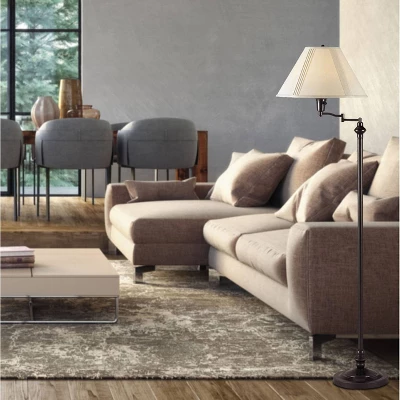 59" 3-way Metal Swing Arm Floor Lamp Dark Bronze - Cal Lighting 3 59" 3-way Metal Swing Arm Floor Lamp Dark Bronze - Cal Lighting