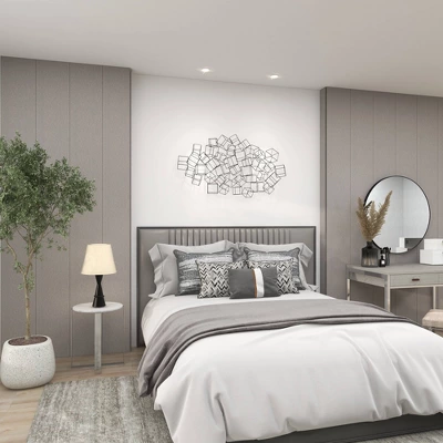 Metal Geometric 3D Square Wall Decor Black - Olivia & May 7 Metal Geometric 3D Square Wall Decor Black - Olivia & May - Image 5