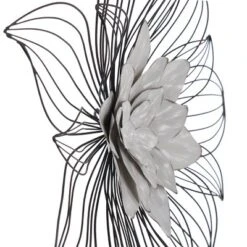 Set Of 3 Collection Of Floral Blooms Metal Wall Sculpture With Open Wire Petals White/Brown/Black - StyleCrfat 12 Set Of 3 Collection Of Floral Blooms Metal Wall Sculpture With Open Wire Petals White/Brown/Black - StyleCrfat -Home Decor Store GUEST b48bb9c6 3826 4ba1 aa3d acf63a689250