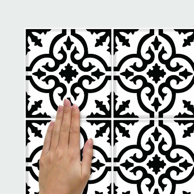 Ornate Tile Backsplash Peel And Stick Giant Wall Decal Black/White - RoomMates 7 Ornate Tile Backsplash Peel And Stick Giant Wall Decal Black/White - RoomMates - Image 5