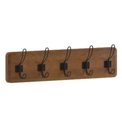 Emma And Oliver Rustic Wall Hanging Storage Rack With 5 Hooks For Entryway, Kitchen, Bathroom And More -Home Decor Store GUEST b5bfd496 1dca 4573 af5e d47813c71128 1