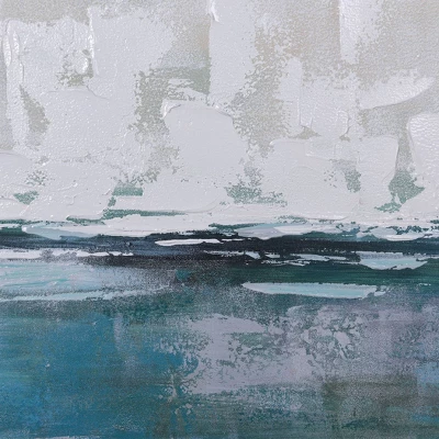 Aqua Horizon Hand Painted Framed Canvas Blue - StyleCraft 6 Aqua Horizon Hand Painted Framed Canvas Blue - StyleCraft - Image 4