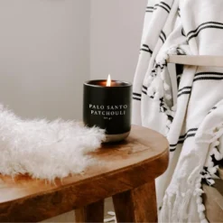 Sweet Water Decor Palo Santo Patchouli 12oz Black Stoneware Candle -Home Decor Store GUEST b715af7e 1aca 4536 8525 82d0e2ef1063