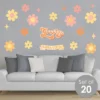 Big Dot Of Happiness Stay Groovy - Peel And Stick Boho Floral Home Decor Vinyl Wall Art Stickers - Wall Decals - Set Of 20