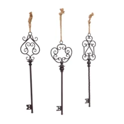 Set Of 3 Metal Keys Wall Decors With Rope Hanger Black - Olivia & May 10 Set Of 3 Metal Keys Wall Decors With Rope Hanger Black - Olivia & May -Home Decor Store GUEST b8645e42 b753 44df ab5e 87fdef5ed97e