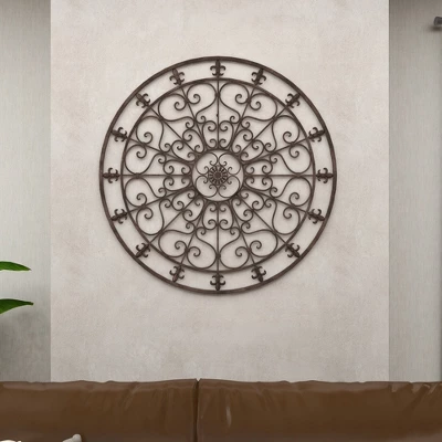 Metal Fleur De Lis Scrollwork And Wall Decor Black - Olivia & May 12 Metal Fleur De Lis Scrollwork And Wall Decor Black - Olivia & May - Image 10