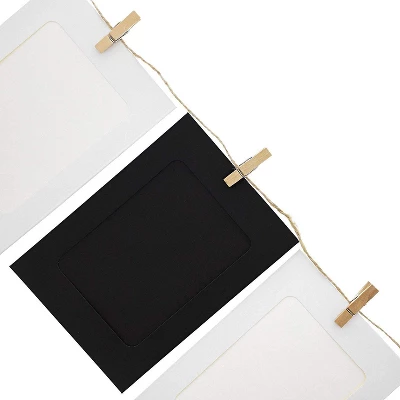 Cardboard Paper Picture Frame DIY Hanging Kit (50 Pack) 4"x6" Inch, Black, White 3 Cardboard Paper Picture Frame DIY Hanging Kit (50 Pack) 4"x6" Inch, Black, White