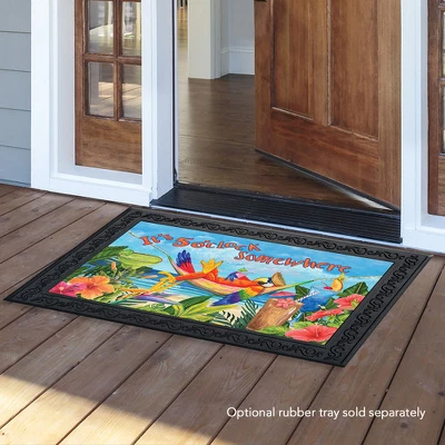 Briarwood Lane 5 O'clock Parrot Summer Doormat Tropical Beach Humor 30" X 18" Indoor Outdoor 4 Briarwood Lane 5 O'clock Parrot Summer Doormat Tropical Beach Humor 30" X 18" Indoor Outdoor - Image 2