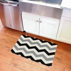FlorArt Chevron Low Profile Machine Washable Kitchen Mat - Bungalow Flooring