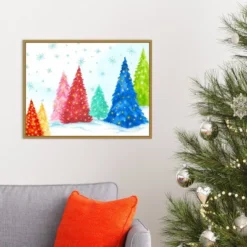 24" X 18" Magic Christmas Trees I By PI Studio Framed Canvas Wall Art - Amanti Art -Home Decor Store GUEST ba1b9df9 ce46 4856 91ad 5cc1597e11dc