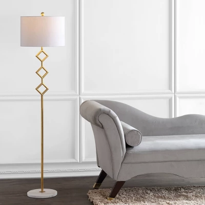 61.5" Metal Diamante Modern Gilt Floor Lamp (Includes LED Light Bulb) Gold - JONATHAN Y 3 61.5" Metal Diamante Modern Gilt Floor Lamp (Includes LED Light Bulb) Gold - JONATHAN Y