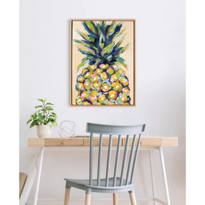23" X 33" Sylvie Pineapple Study No 2 Framed Canvas Wall Art By Rachel Christopoulous Natural - Kate And Laurel 6 23" X 33" Sylvie Pineapple Study No 2 Framed Canvas Wall Art By Rachel Christopoulous Natural - Kate And Laurel - Image 4