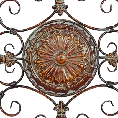 Rustic Metal Ornamental Wall Decor Dark Brown - Olivia & May 6 Rustic Metal Ornamental Wall Decor Dark Brown - Olivia & May - Image 4