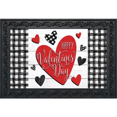 Checkered Valentine Doormat Indoor Outdoor 30" X 18" Briarwood Lane 3 Checkered Valentine Doormat Indoor Outdoor 30" X 18" Briarwood Lane