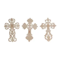 Set Of 3 Wooden Cross Carved Cross Wall Decors White - Olivia & May -Home Decor Store GUEST bbd21dd1 ee33 46c8 b476 4c54e96438d5