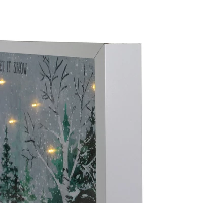 Northlight LED Lighted Let It Snow Winter Forest Christmas Canvas Wall Art 10" X 10" 5 Northlight LED Lighted Let It Snow Winter Forest Christmas Canvas Wall Art 10" X 10" - Image 3