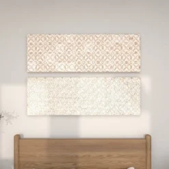 Set Of 2 Wooden Geometric Intricately Carved Wall Decors White - Olivia & May -Home Decor Store GUEST be258076 a1c1 4fef bebb 54eb8fba93e0