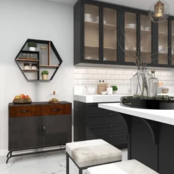 Industrial Wood Wall Shelf Black - Olivia & May -Home Decor Store GUEST c00ed2a3 07b3 40f3 9e6f 2c4e81c2b39f