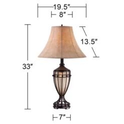 Franklin Iron Works Traditional Table Lamps 33" Tall Set Of 2 With Nightlight Brushed Iron Urn Beige Fabric Shade For Living Room Bedroom 13 Franklin Iron Works Traditional Table Lamps 33" Tall Set Of 2 With Nightlight Brushed Iron Urn Beige Fabric Shade For Living Room Bedroom -Home Decor Store GUEST c1365001 4a83 406c 9331 935f19afc05f