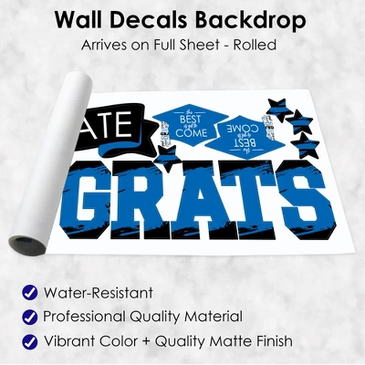 Big Dot Of Happiness Blue Graduation Party Photo Backdrop - Wall Decals 6 Big Dot Of Happiness Blue Graduation Party Photo Backdrop - Wall Decals - Image 4