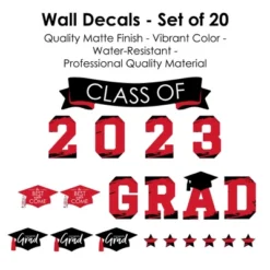 Big Dot Of Happiness Red Class Of 2023 Graduation Party Wall Decals Set Of 20 12 Big Dot Of Happiness Red Class Of 2023 Graduation Party Wall Decals Set Of 20 -Home Decor Store GUEST c1a58c3b 51a6 49b9 aee2 cc6679aab97d