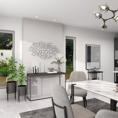 Metal Geometric 3D Square Wall Decor Black - Olivia & May 5 Metal Geometric 3D Square Wall Decor Black - Olivia & May - Image 3