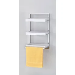 10.5" X 16" 3 Tier Wall Shelving Unit With Towel Rack And Trays Chrome/White - Danya B. -Home Decor Store GUEST c1b27775 4dbe 4a5d 9485 ac9511427de7