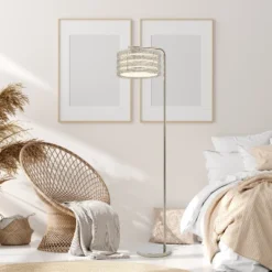 61.5" Quigley Silver Drum Shade Floor Lamp - River Of Goods -Home Decor Store GUEST c1e115ac 6bdb 4de5 bddc 9bbd19556efd