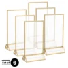 5 X 7 Picture Frames 6-Pack – Floating Frame Set For Table Numbers, Wedding Signs, Photos, Or Table Decor By Great Northern Party - Gold