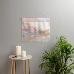 Sewzinski Pastel Mountains Fiber Wall Hanging - Society6