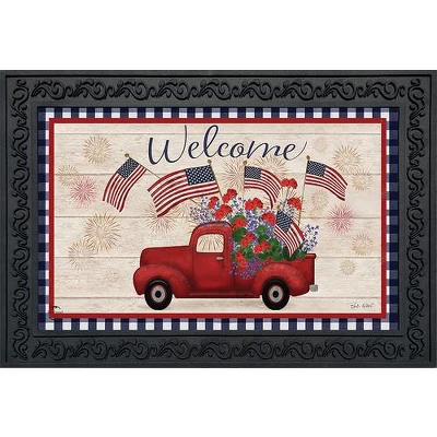Stars And Stripes Truck Patriotic Doormat Indoor Outdoor 30" X 18" Briarwood Lane 3 Stars And Stripes Truck Patriotic Doormat Indoor Outdoor 30" X 18" Briarwood Lane