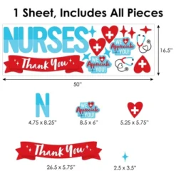 Big Dot Of Happiness Thank You Nurses - Peel And Stick Nurse Appreciation Week Decoration - Wall Decals Backdrop -Home Decor Store GUEST c573133c b4b9 44c3 bd7e c273fbc533b3