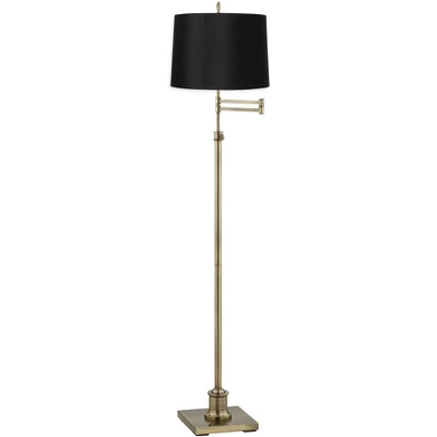 360 Lighting Modern Swing Arm Floor Lamp Adjustable Height 70" Tall Antique Brass Black Hardback Drum Shade For Living Room Reading Bedroom 3 360 Lighting Modern Swing Arm Floor Lamp Adjustable Height 70" Tall Antique Brass Black Hardback Drum Shade For Living Room Reading Bedroom