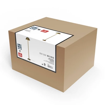 60" Novogratz X Globe Haydel 2-Light Matte Brass Floor Lamp - Globe Electric 6 60" Novogratz X Globe Haydel 2-Light Matte Brass Floor Lamp - Globe Electric - Image 4