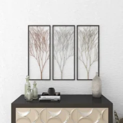 Metal Tree Branch Wall Decor With Black Frame Set Of 3 Black - Olivia & May -Home Decor Store GUEST c8ab86f2 7211 4bfe b9c1 0368d2cdd69e