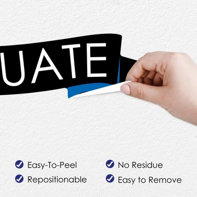 Big Dot Of Happiness Blue Graduation Party Photo Backdrop - Wall Decals 4 Big Dot Of Happiness Blue Graduation Party Photo Backdrop - Wall Decals - Image 2