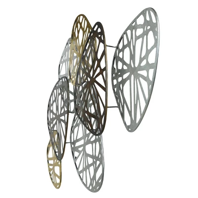 Contemporary Painted And Gloss Coated Metal Wall Sculpture Silver - StyleCraft 4 Contemporary Painted And Gloss Coated Metal Wall Sculpture Silver - StyleCraft - Image 2