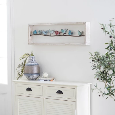 Metal Bird Wall Decor White - Olivia & May 3 Metal Bird Wall Decor White - Olivia & May