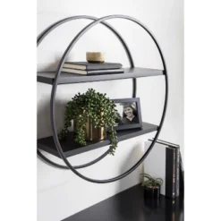 24" Diameter Sequoia Wood And Metal Round Wall Shelf - Kate & Laurel All Things Decor 19 24" Diameter Sequoia Wood And Metal Round Wall Shelf - Kate & Laurel All Things Decor -Home Decor Store GUEST cc613431 6923 43ea a079 ebd88d240768
