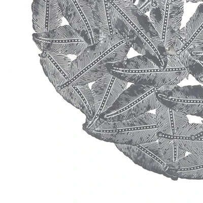 3pc Round Jax Feather Painted Iron Wall Decor Panel Set Gray - Madison Park 5 3pc Round Jax Feather Painted Iron Wall Decor Panel Set Gray - Madison Park - Image 3