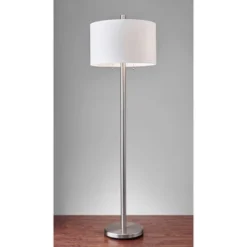 Boulevard Floor Lamp Silver/White - Adesso